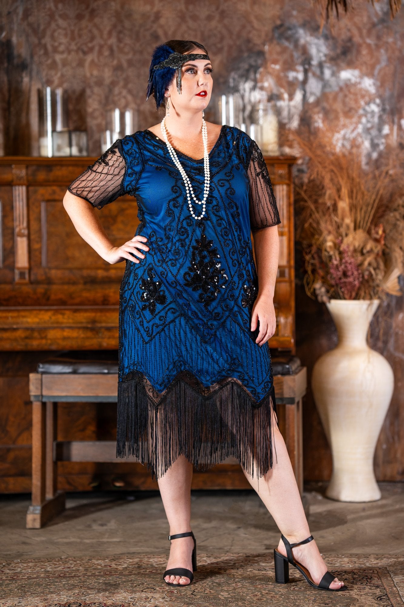 A Plus Size Blue Gatsby Dress