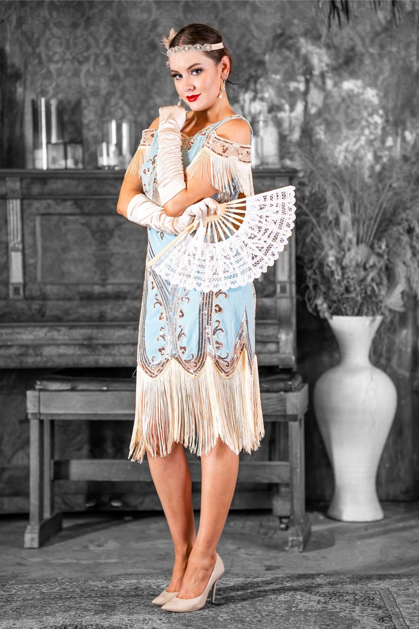 Gatsby Dress in Sky Blue