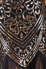 Plus Size Flapper Dress in Black & Gold