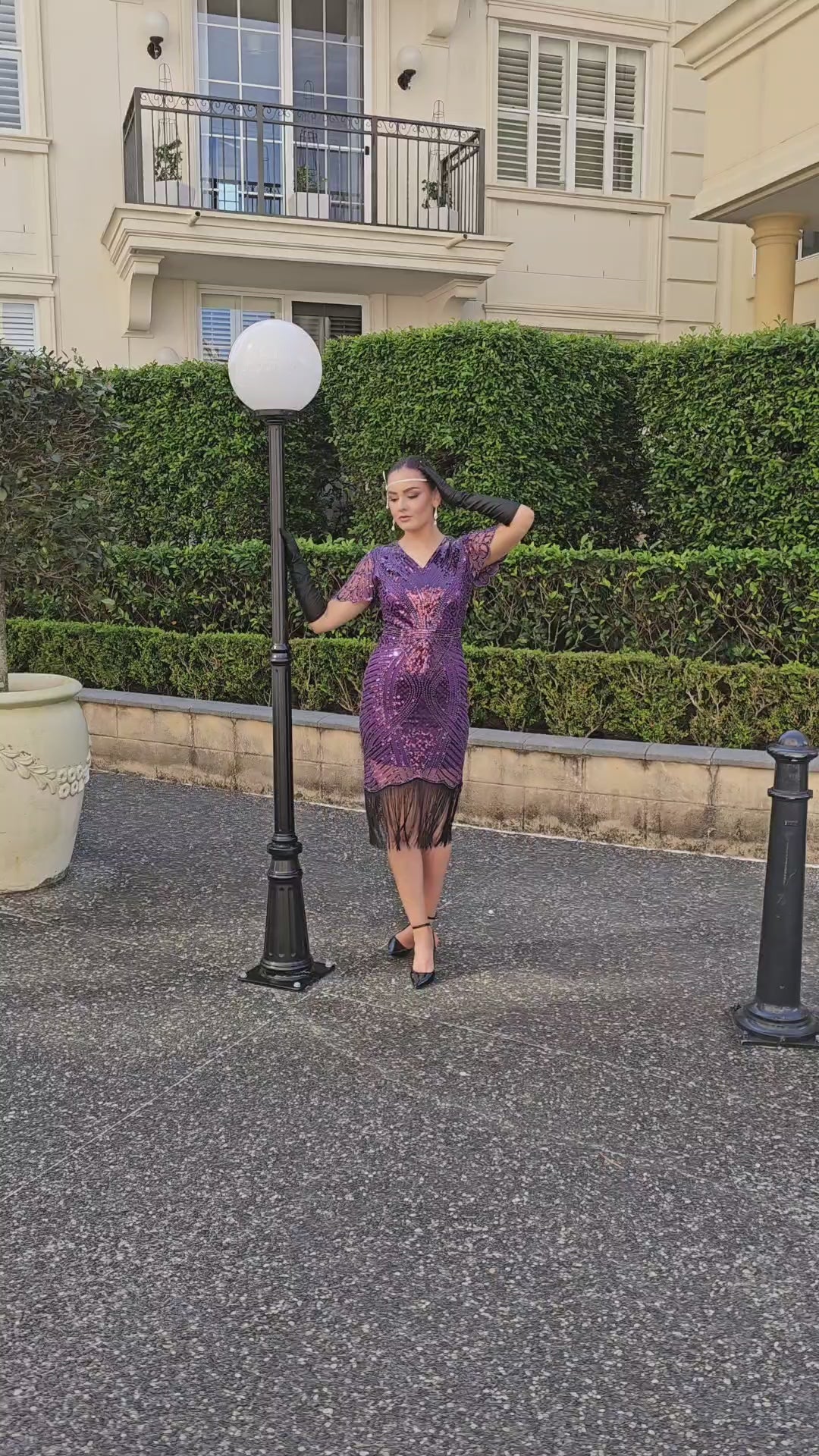 Nicholette Gatsby Dress - Purple