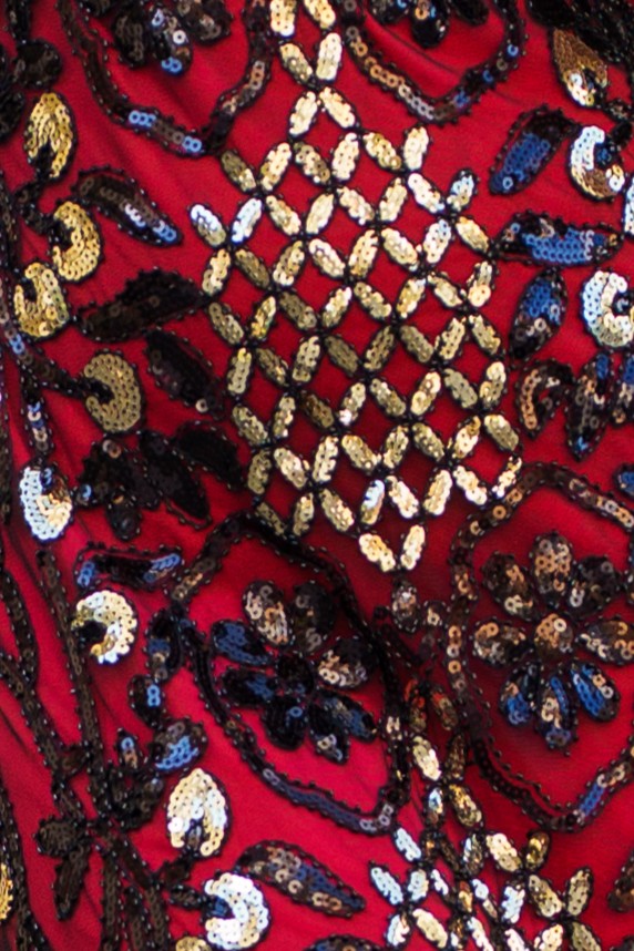 Sequins, Beads on Gatsby Dress Close Up