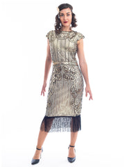 1920s Gold Sequin Clara Flapper Dress