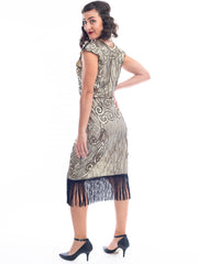 1920s Gold Sequin Clara Flapper Dress