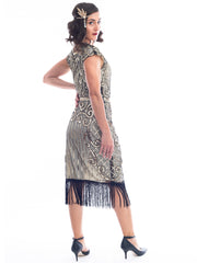 1920s Gold Sequin Clara Flapper Dress