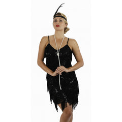 Black Fringe Flapper Dress