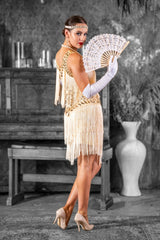 1920s Flapper Dress in Cream