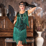 1920s Aletta Flapper Dress in Green