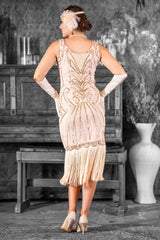 1920's Allegra Flapper Dress in Cream