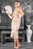 1920's Allegra Flapper Dress in Cream