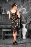 1920s Black & Gold Flapper Dress