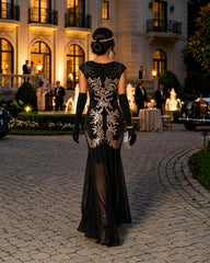 1920s Black & Gold Natalia Evening Dress