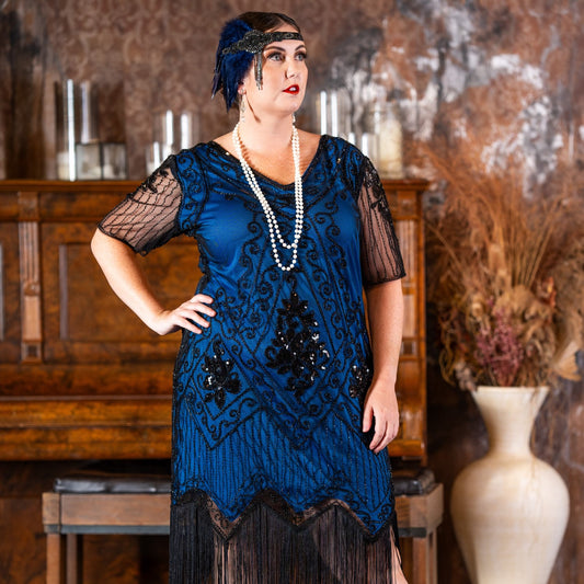 A Plus Size Blue Gatsby Dress