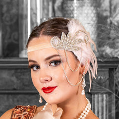 1920s Blush Swirl Flapper Headpiece