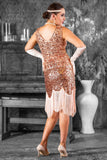 1920's Charlize Gatsby Dress in Rose Gold