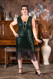 1920s Charlize Plus Size Gatsby Dress in Green