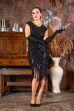 1920s Cleo Flapper Dress in Black
