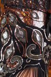 1920s Split Leg Gatsby Dress in Black & Bronze - Close Up