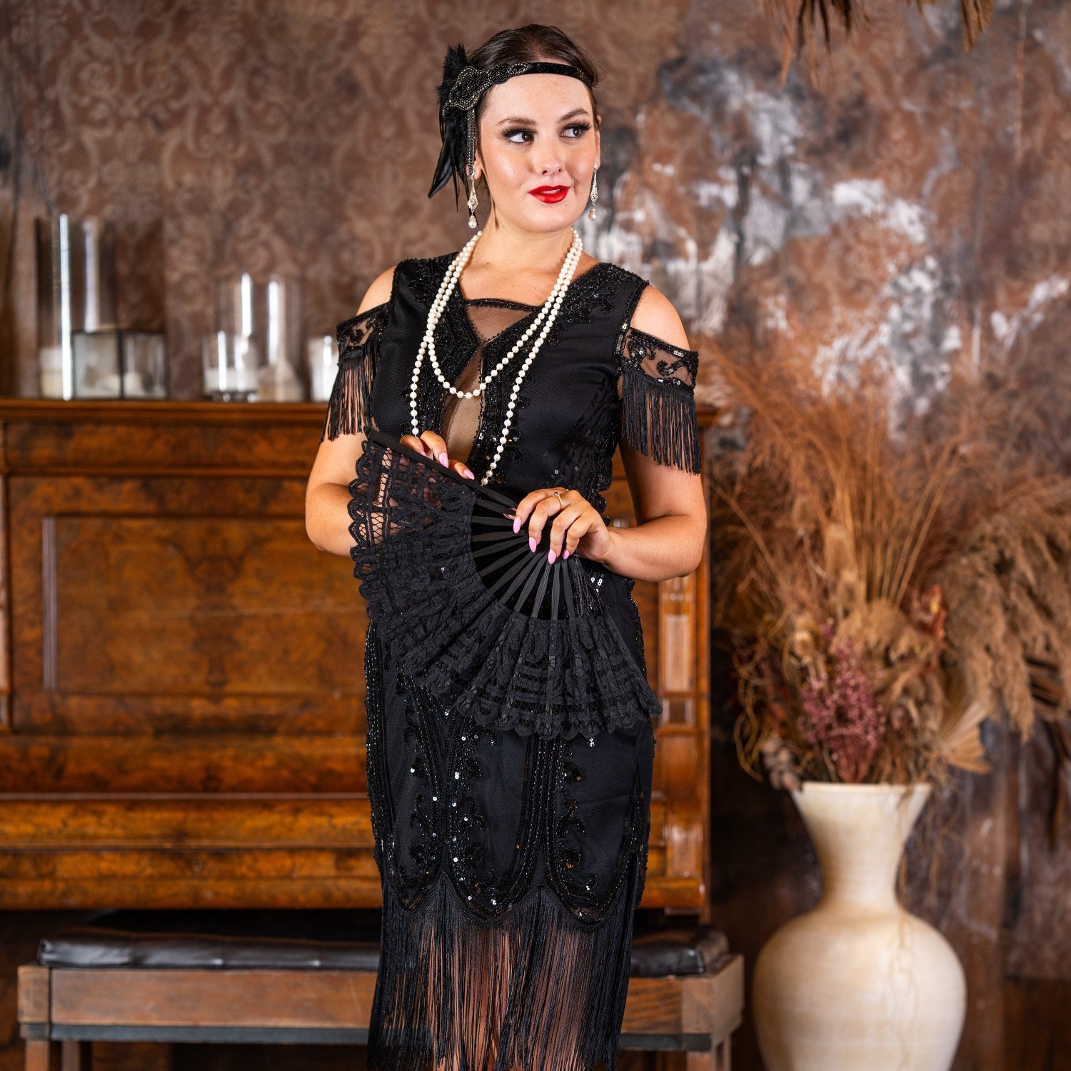 1920's Isla Gatsby Dress in Black
