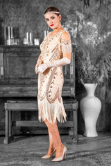 1920s Isla Gatsby Dress in Cream