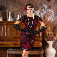 1920s Lexi Flapper Dress in Red