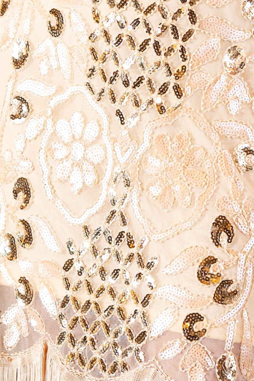 1920s Cream Gatsby Dress close up