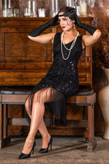 1920s Natasha Gatsby Dress in Black