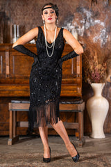 1920s Natasha Gatsby Dress in Black