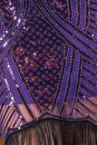 1920s Nicholette Gatsby Dress in Purple