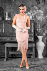 1920s Pink Flapper Dress