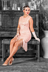 1920s Pink Flapper Dress