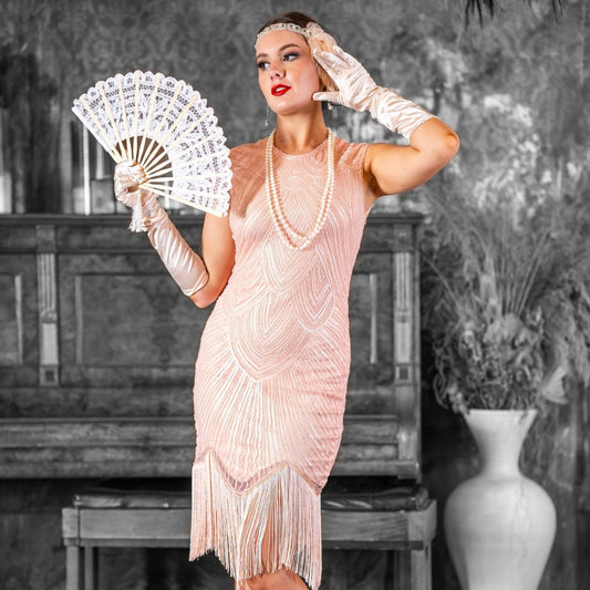 1920s Pink Flapper Dress