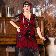 Plus Size Red Gatsby Dress