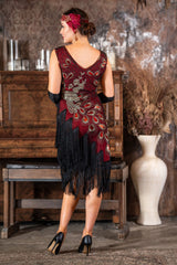 1920s Lena Flapper Dress in Red