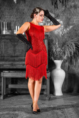 1920s Zita Gatsby Dress in Red