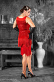1920s Zita Gatsby Dress in Red