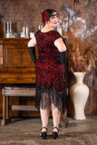Cleo Plus Size Flapper Dress in Red