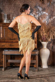 Gold Fringe Flapper Dress Flapper Boutique