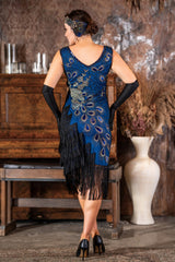 1920s Lena Flapper Dress in Blue