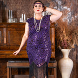 Plus Size 1920s Flapper Dress in Purple