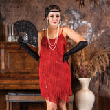 Red Fringe Flapper Dress
