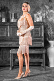 1920s Zita Gatsby Dress in Rose Gold