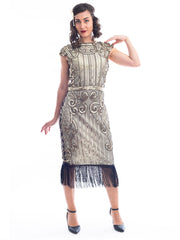 1920s Gold Sequin Clara Flapper Dress