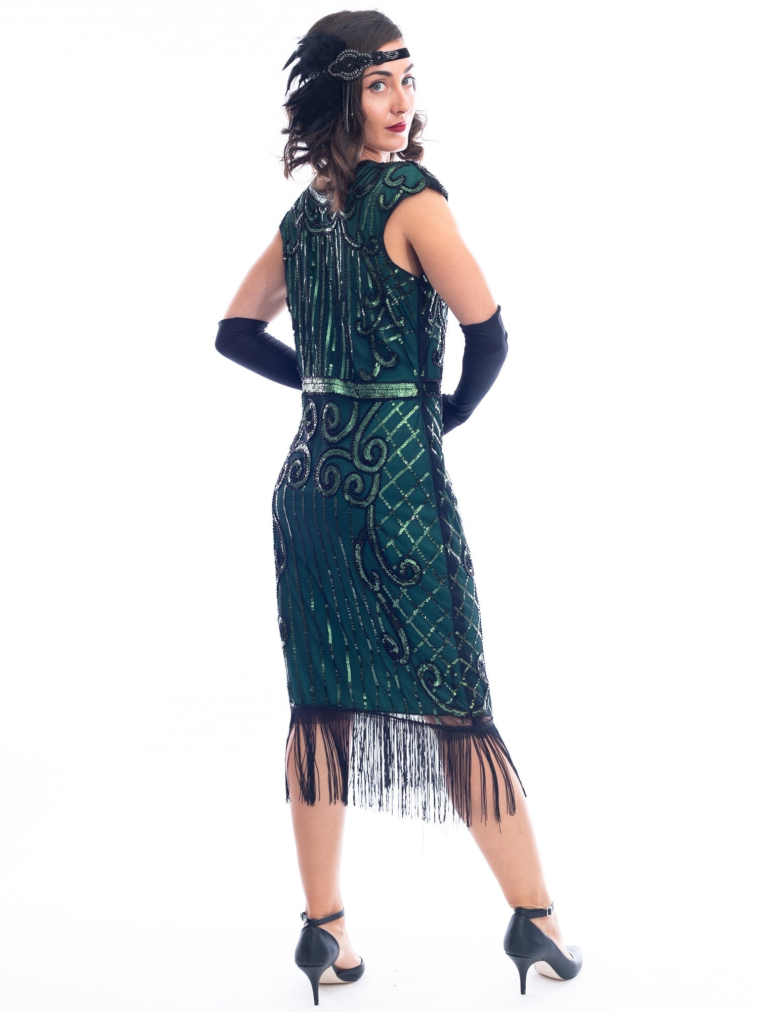1920s Green Flapper Dress
