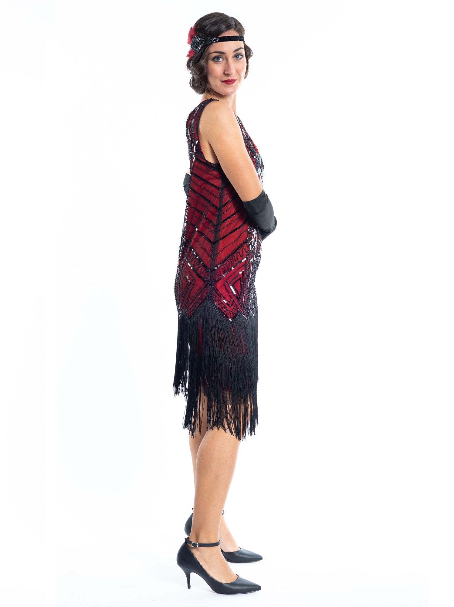 20s Red Flapper Dress